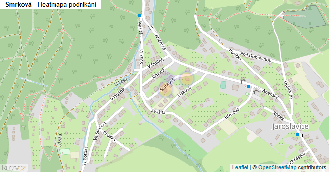 Smrková - mapa podnikání