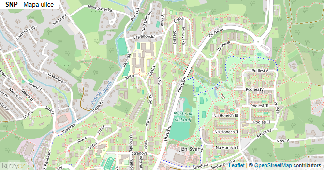 SNP - mapa ulice