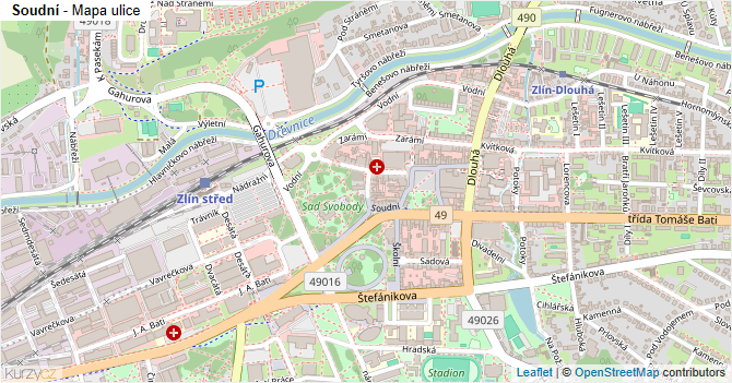 Soudní - mapa ulice
