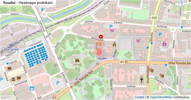 Soudní - mapa podnikání