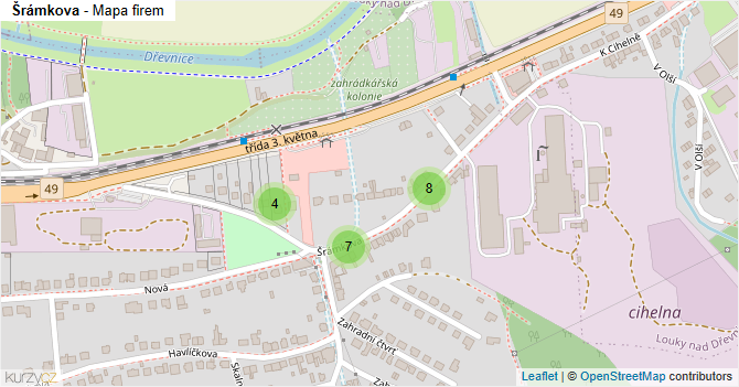 Šrámkova - mapa firem