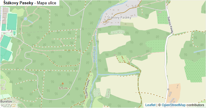 Štákovy Paseky - mapa ulice