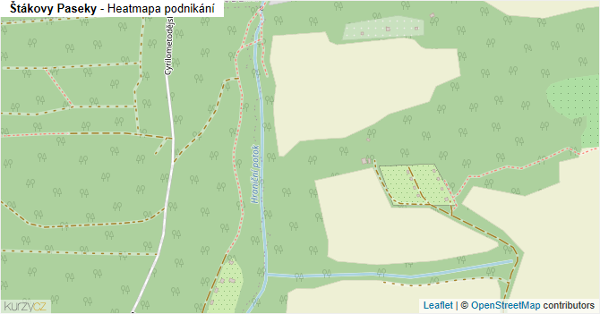 Štákovy Paseky - mapa podnikání
