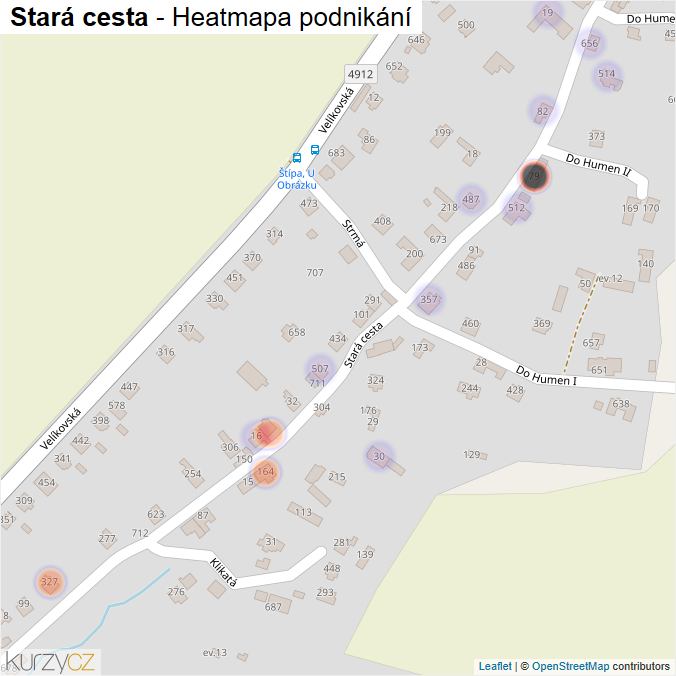 Mapa Stará cesta - Firmy v ulici.