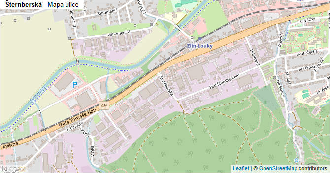 Šternberská - mapa ulice