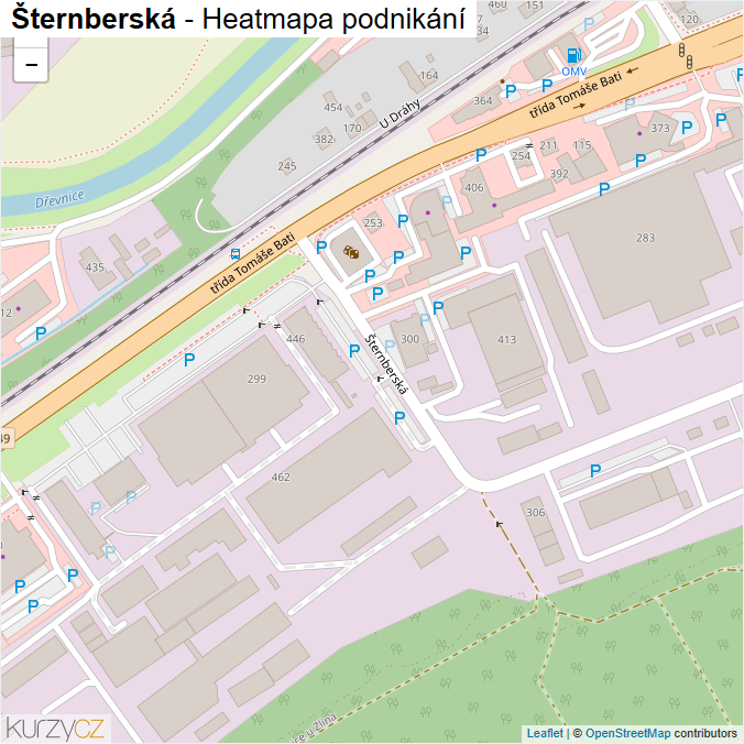 Mapa Šternberská - Firmy v ulici.