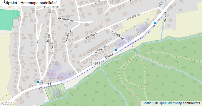 Štípská - mapa podnikání