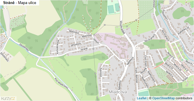Stráně - mapa ulice