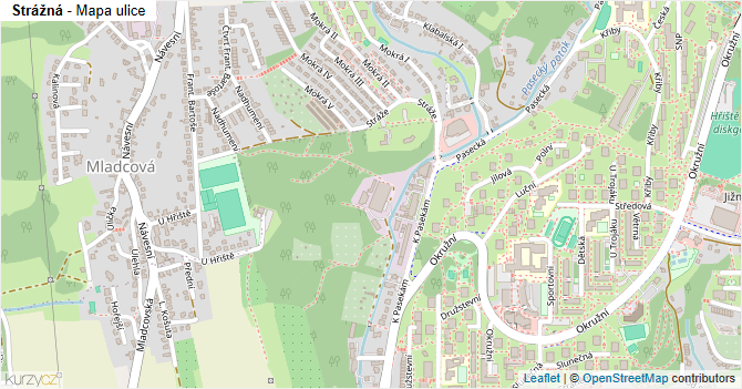 Strážná - mapa ulice