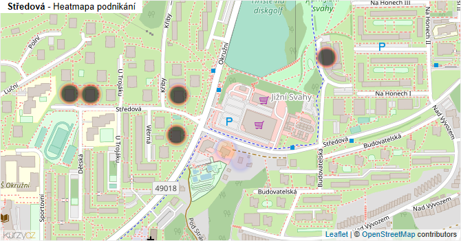 Středová - mapa podnikání