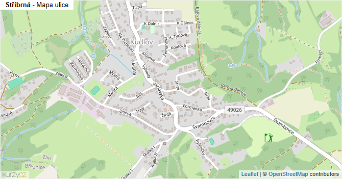 Stříbrná - mapa ulice