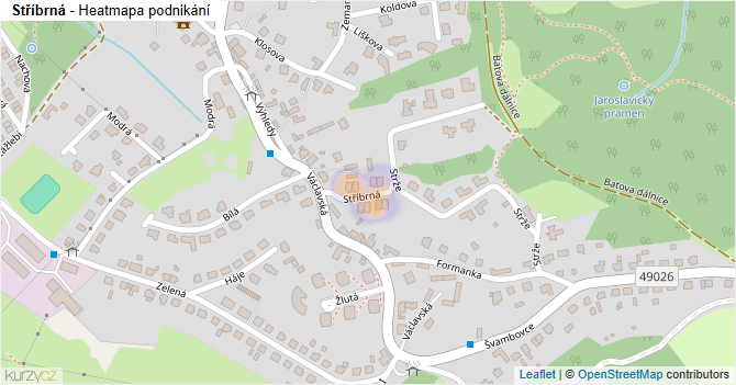 Stříbrná - mapa podnikání