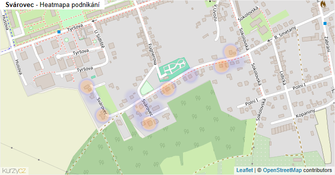 Svárovec - mapa podnikání