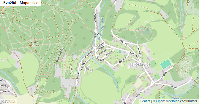 Svažitá - mapa ulice