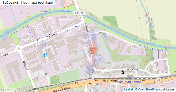 Tečovská - mapa podnikání