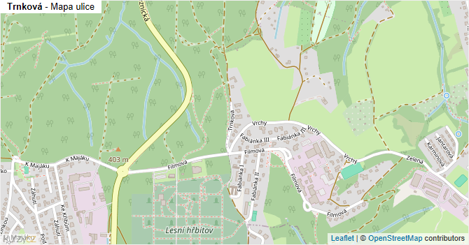 Trnková - mapa ulice