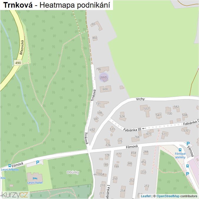 Mapa Trnková - Firmy v ulici.