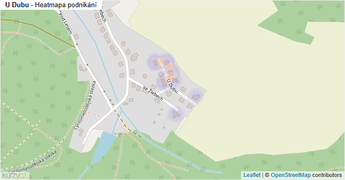 U Dubu - mapa podnikání