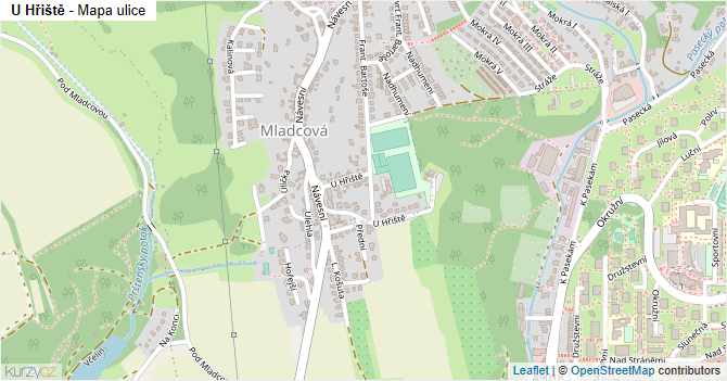 U Hřiště - mapa ulice