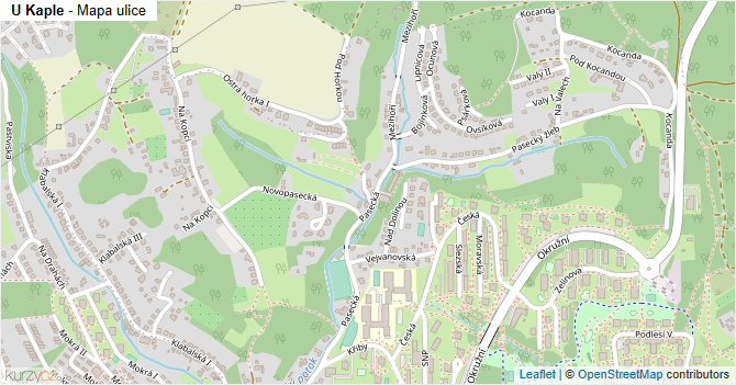 U Kaple - mapa ulice