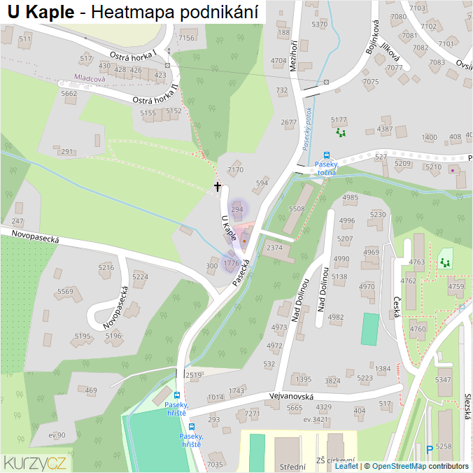 Mapa U Kaple - Firmy v ulici.
