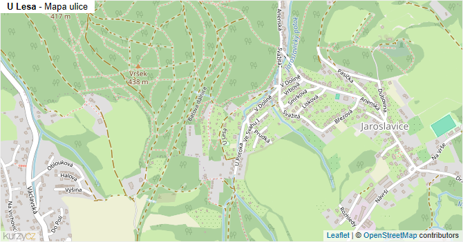 U Lesa - mapa ulice