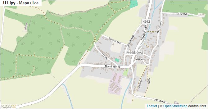 U Lípy - mapa ulice