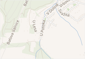 U Potoka v obci Zlín - mapa ulice