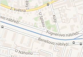 U Splavu v obci Zlín - mapa ulice