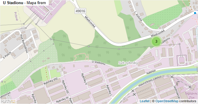 U Stadionu - mapa firem