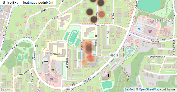U Trojáku - mapa podnikání