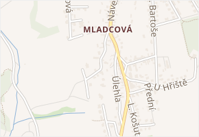 Ulička v obci Zlín - mapa ulice