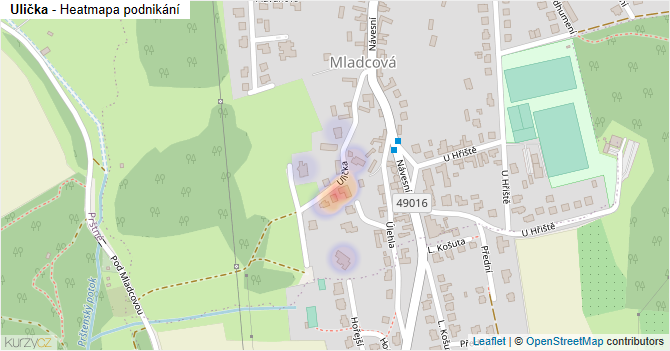Ulička - mapa podnikání