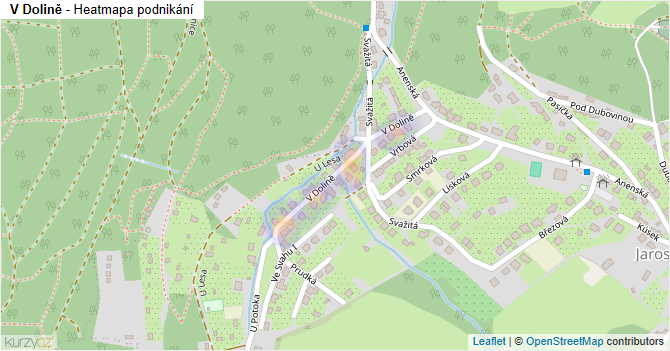 V Dolině - mapa podnikání