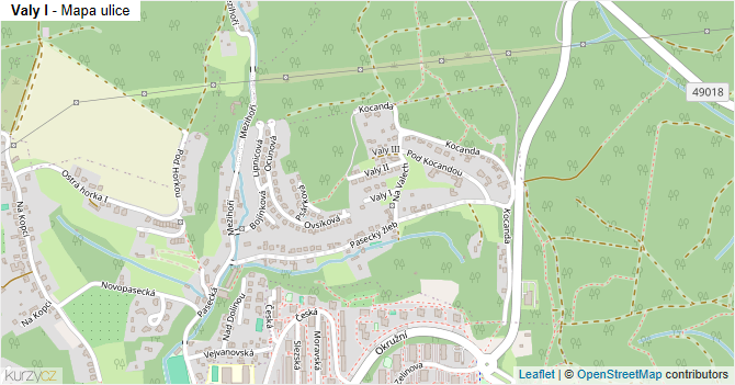 Valy I - mapa ulice