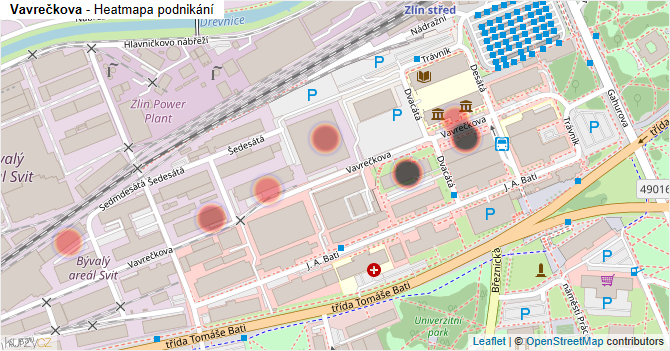 Vavrečkova - mapa podnikání