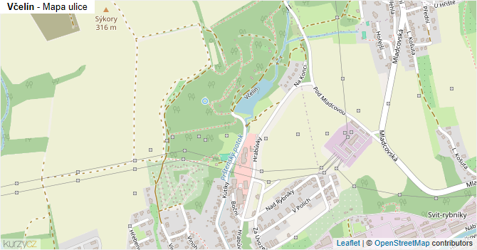 Včelín - mapa ulice