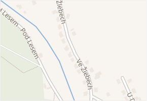 Ve Žlebech v obci Zlín - mapa ulice