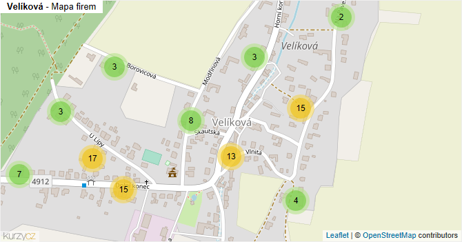 Velíková - mapa firem