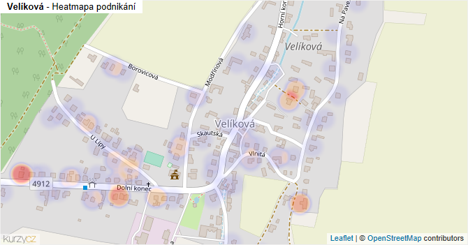 Velíková - mapa podnikání