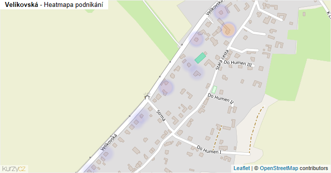 Velíkovská - mapa podnikání