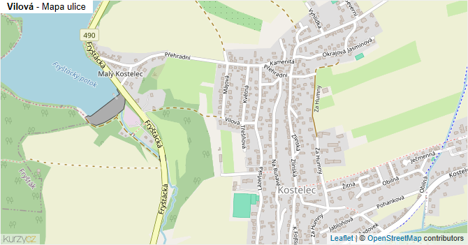 Vilová - mapa ulice