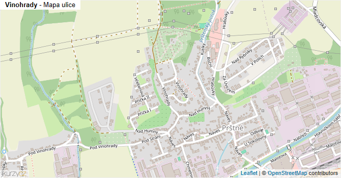 Vinohrady - mapa ulice