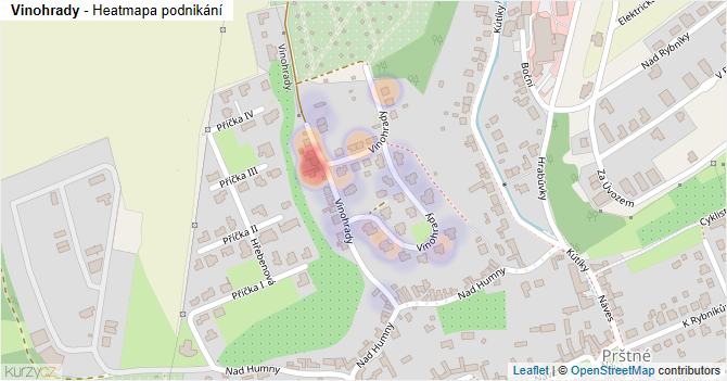 Vinohrady - mapa podnikání