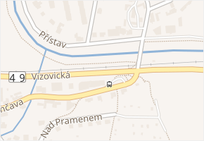 Vizovická v obci Zlín - mapa ulice