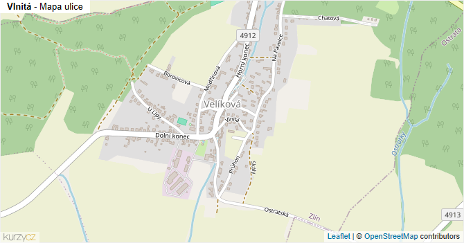 Vlnitá - mapa ulice