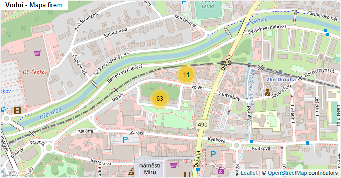 Vodní - mapa firem