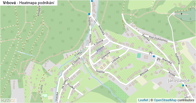 Vrbová - mapa podnikání