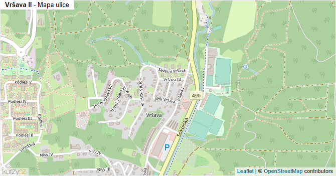 Vršava II - mapa ulice