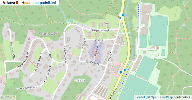 Vršava II - mapa podnikání